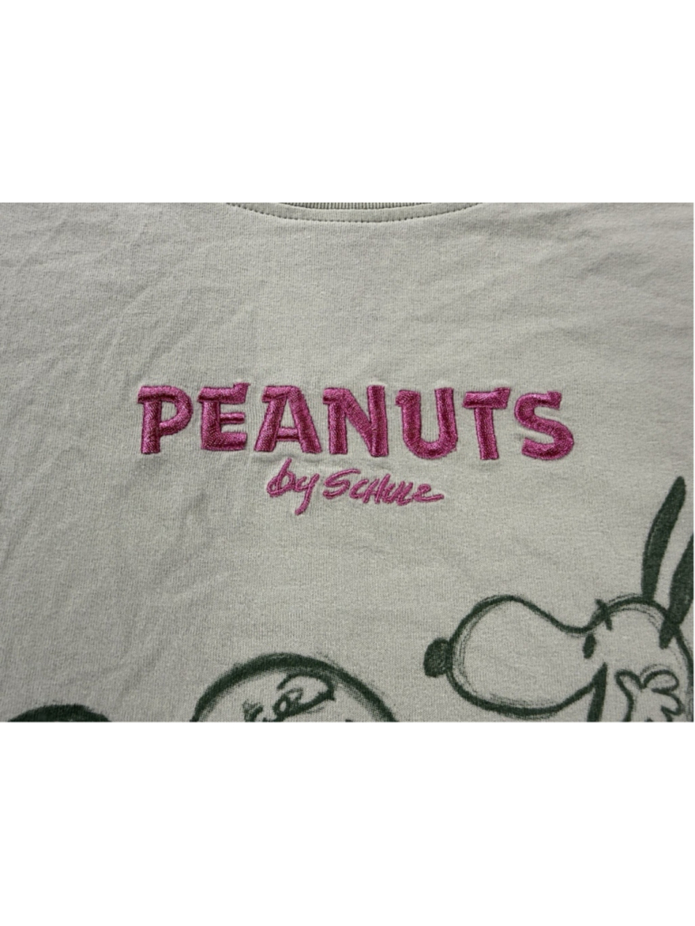 Peanuts T-Shirt Unisex M Green Snoopy Charlie Brown Sketch Graphic Tee - Picture 2 of 9